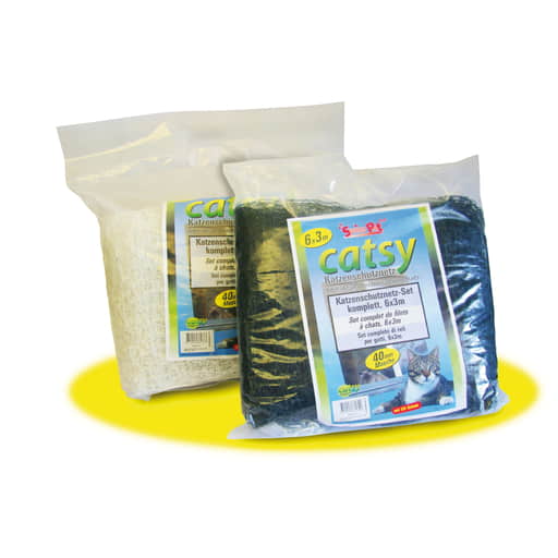 Set complet de filet de sécurité olive pour chats Catsy 2 x 3m