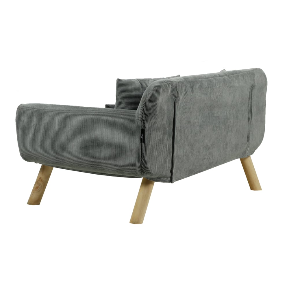 Canapé pour animaux avec housse amovible velours côtelé, gris