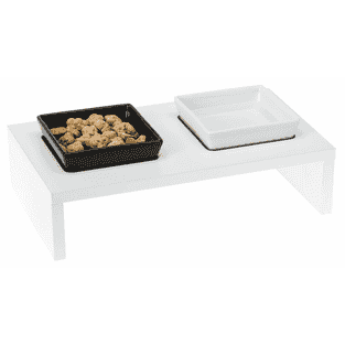 Support en bois avec écuelles en céramique Maki