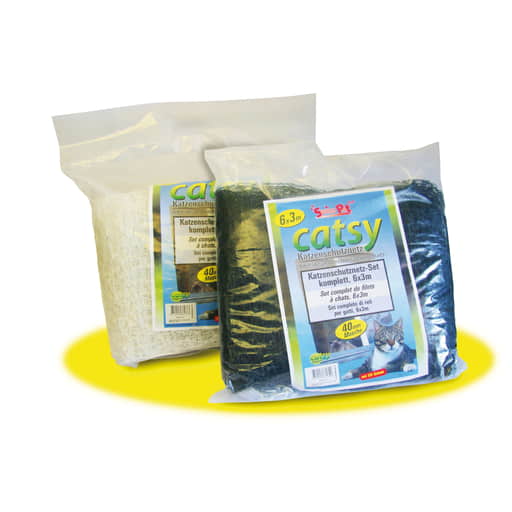 Set complet de filet de sécurité olive pour chats Catsy 4 x 3m