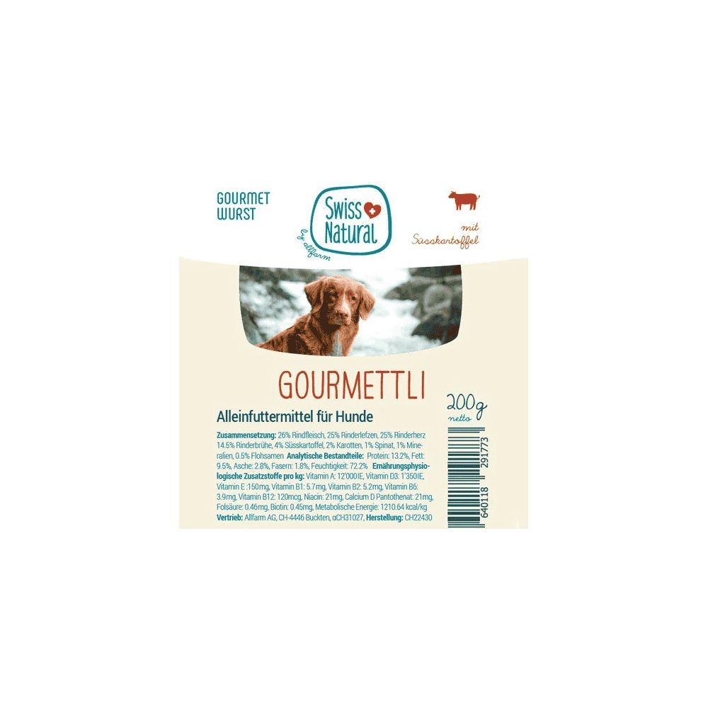 Saucisse de bœuf pour chien "Gourmettli"