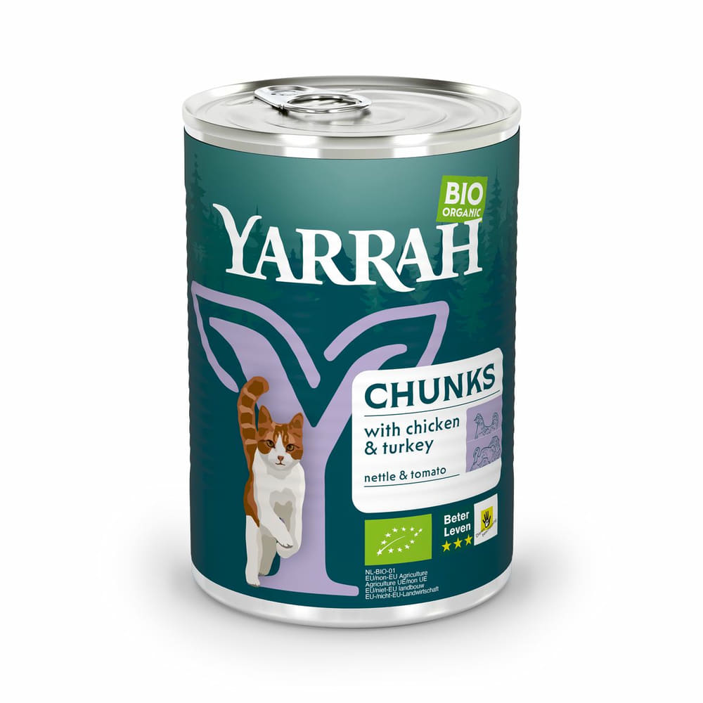 Bio Chunks au poulet et à la dinde pour chats - boîte
