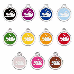 Médaille pour animaux avec Emaille - Souris en différentes couleurs
