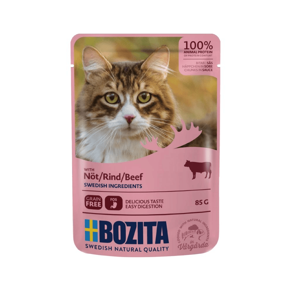 Cat Sachets Bouchées en sauce avec bœuf