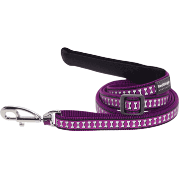 Leashes Reflective Bones Purple