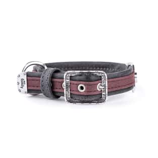London Similpelle Halsband für Hunde in bordeaux
