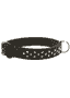 Collier en cuir souple avec rivets décoratifs, noir