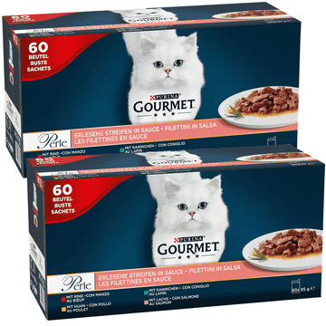 Sparpaket Perle Erlesene Streifen in Sauce Mega-Pack 2x60x85g