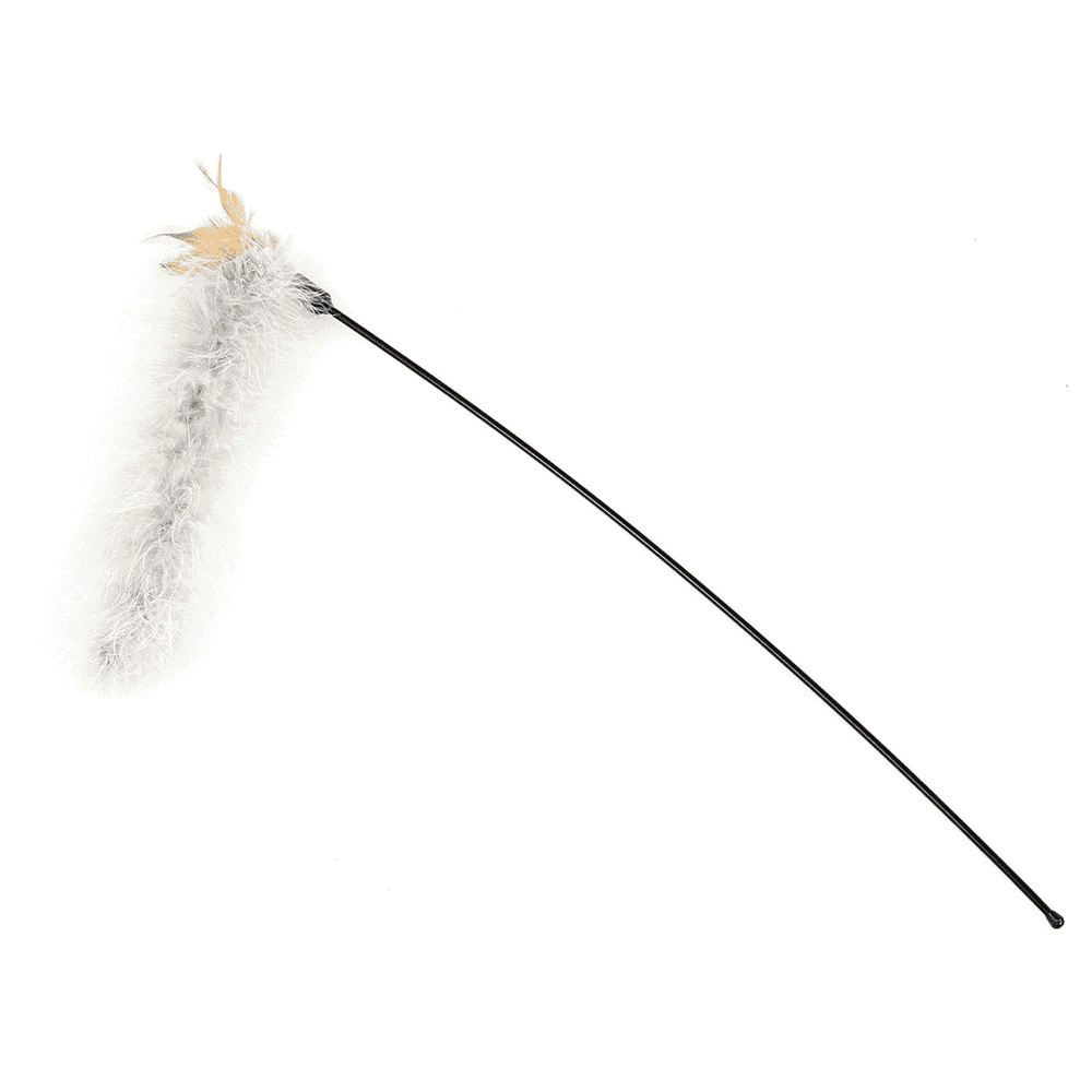 Canne à pêche pour chats avec plumeau long