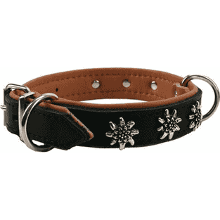 Collier en cuir avec décoration d'edelweiss