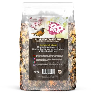 Premium wild bird food with fruit
