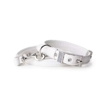 Saint Tropez Similpelle Collar for dogs in white