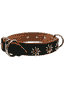 Lederhalsband mit Edelweissdekor