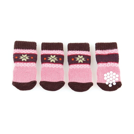 Chaussons pour chiens avec anti-slip, Naturi, brun