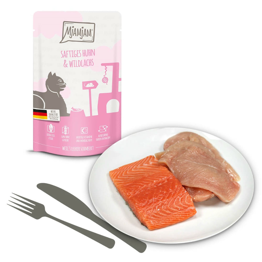 Saftiges Huhn und Wildlachs