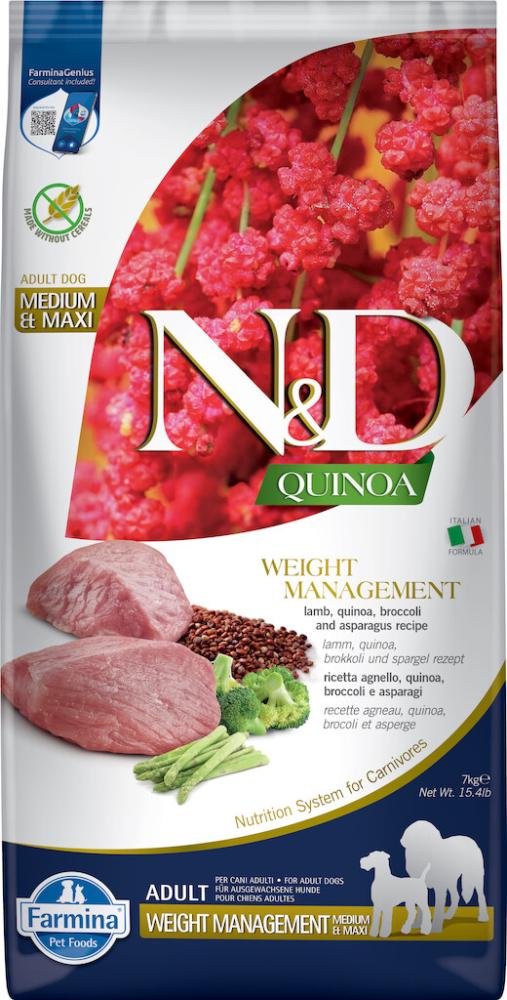Canine Adult Med/Max Quinoa Weight Management Agneau, Brocoli