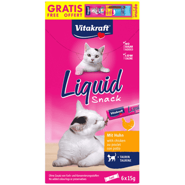 Cat Liquid Snack Huhn+Taurin plus gratis Cat Stick