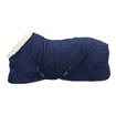 Turnierdecke 160 g mit Kunstfellkragen - marineblau