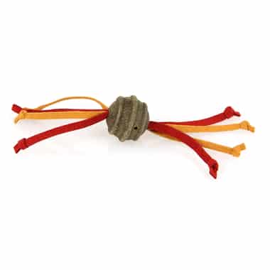 Catnip-Ball mit Lederstreifchen