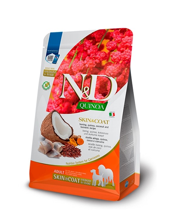 Canine Adult all Breeds Quinoa Skin & Coat Hering, Kokos