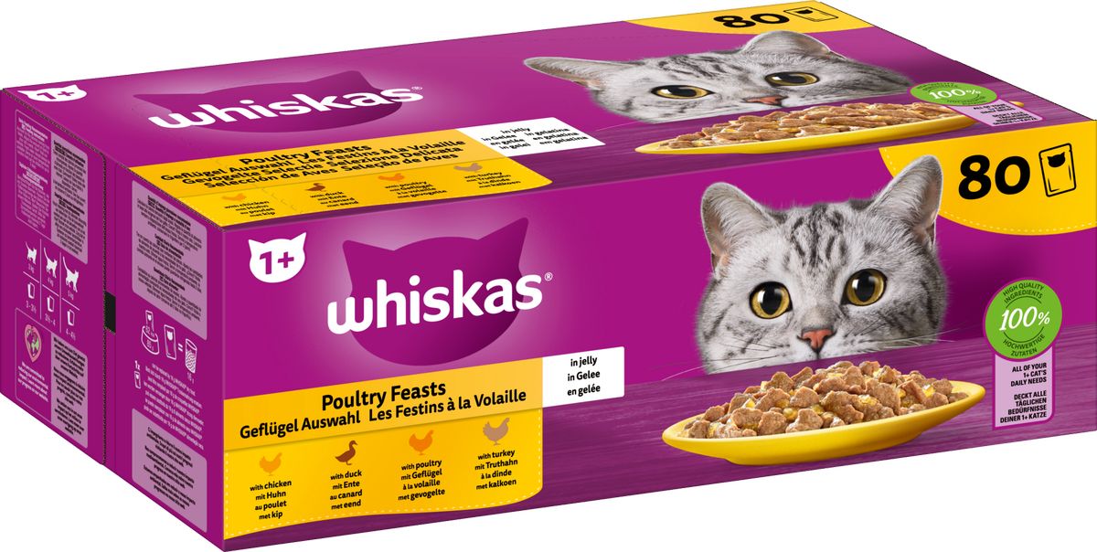 1+ Geflügel Auswahl in Gelee 80 x 85 g