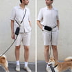 3-in-1 Handsfree Leather Dog Leash schwarz
