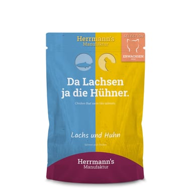 Selection Lachs und Huhn mit Karotte und Kokosflocken