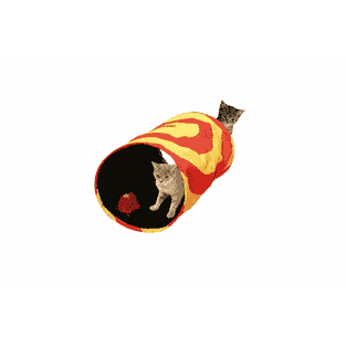 Tunnel Pour Chat PETEPELA - Grand Tunnel Rond Avec Espace De Couchage Et Jouets Intégrés