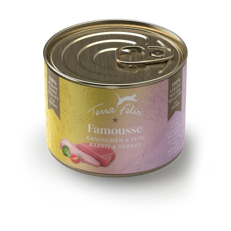 Famousse Katze getreidefrei Kaninchen+Pute