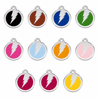 Médaille pour animaux avec Emaille - Eclair en différentes couleurs