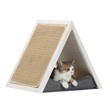 Katzen-Kratztriangel aus Holz