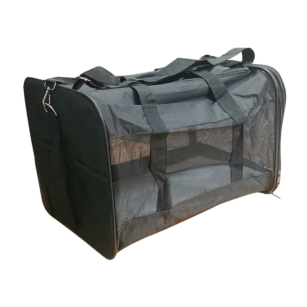 Nylon dog carrier bag black