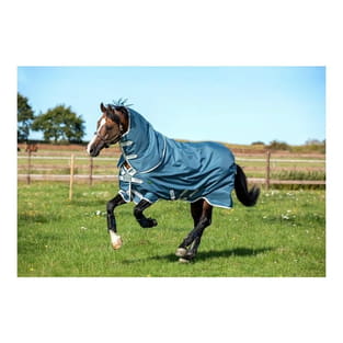 Couverture de paddock Amigo AmECO 12 Plus Turnout 100g - bleu sarcelle/gris