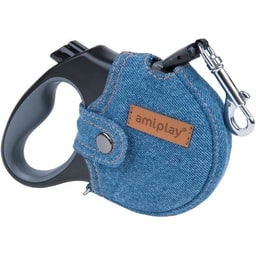 Laisse à enrouleur Denim bleu clair