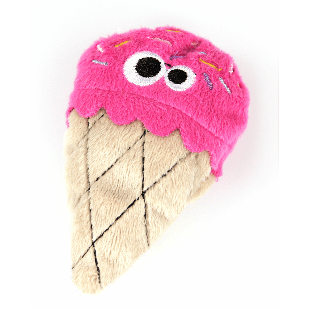 Jouet pour chats en peluche, fraise glacée
