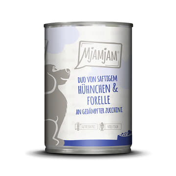 Dog DUO - von saftigem Hühnchen & Forelle an gedämpfter Zucchini