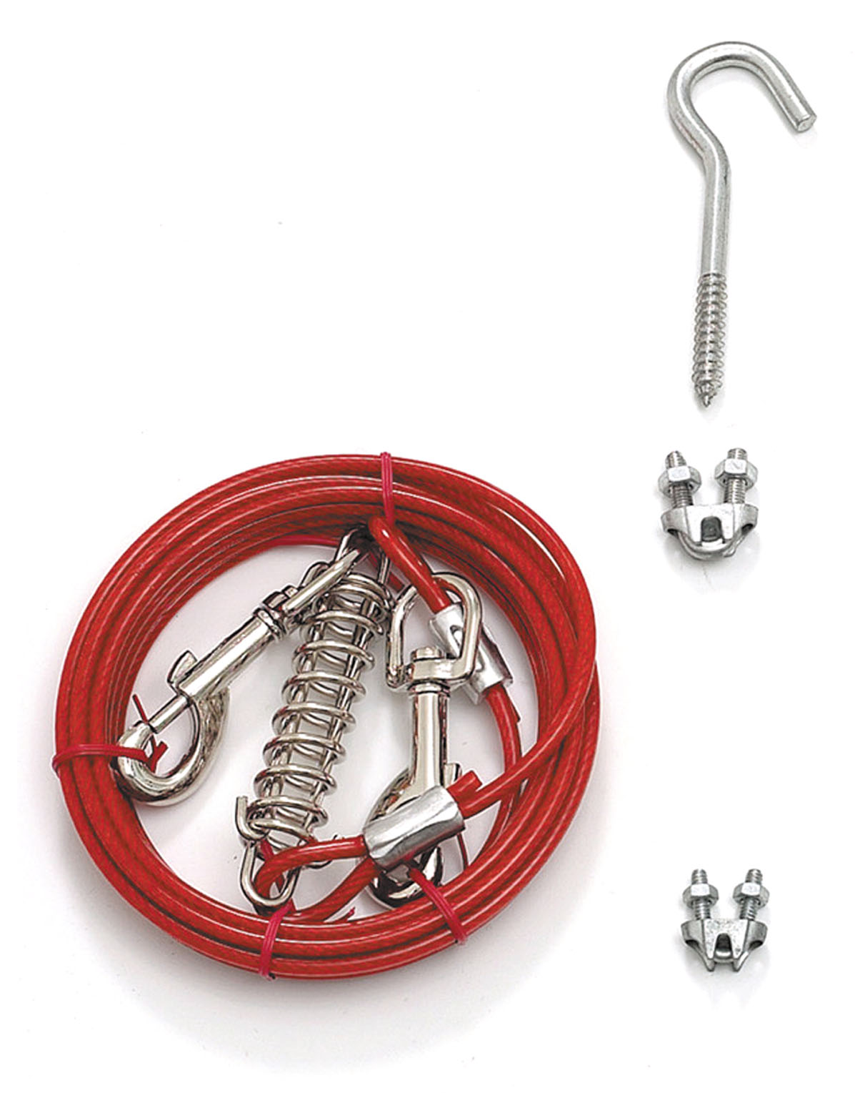 Leash with tension spring relief