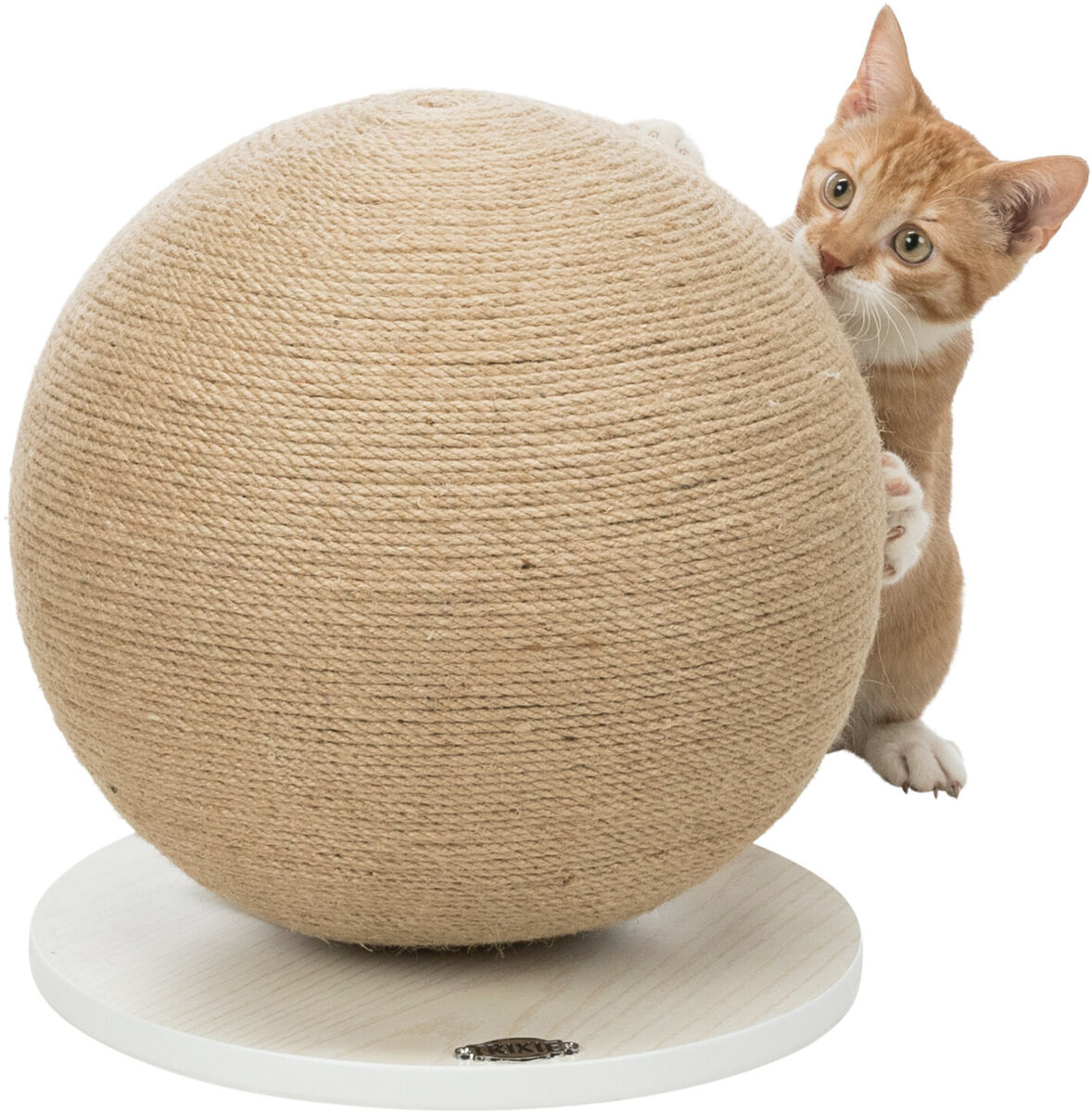 Scratching ball on wooden board