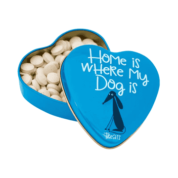 Dog treats in the heart "Home is where my dog is"