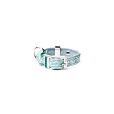 Saint Tropez Similpelle Halsband für Hunde in türkis