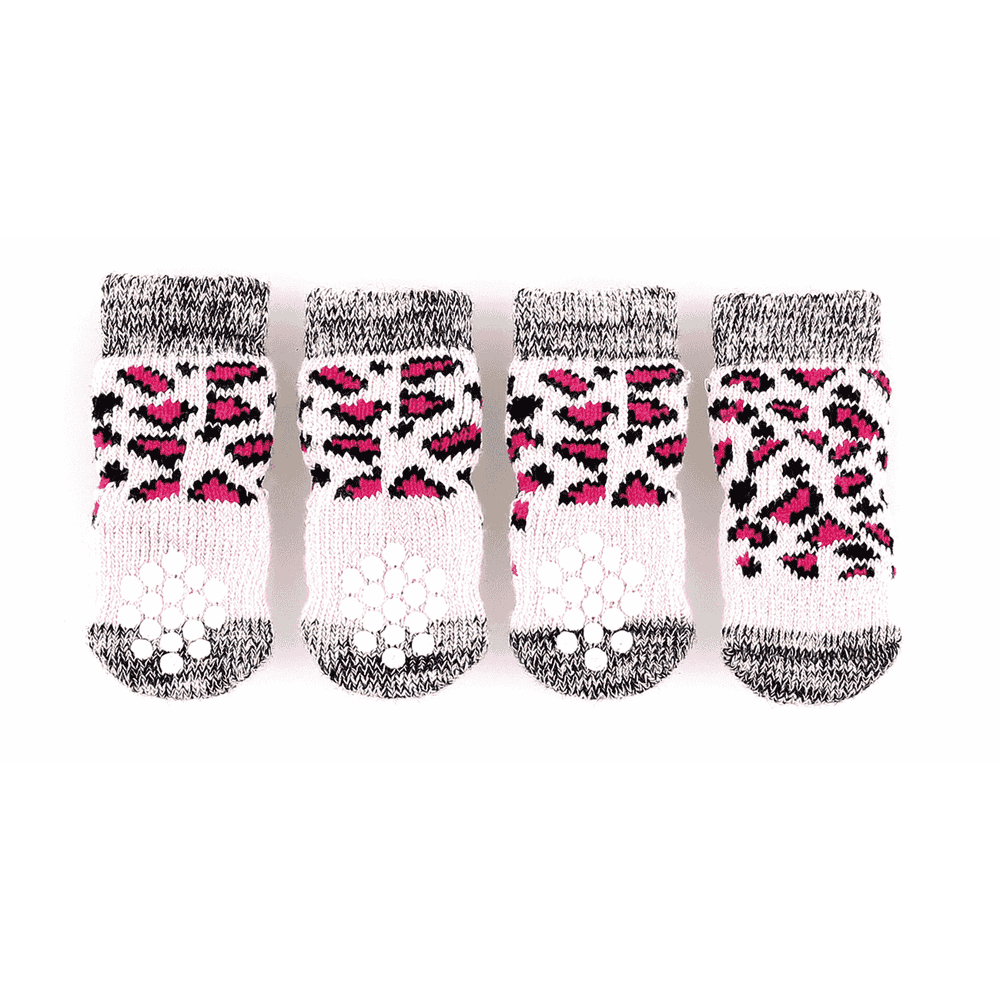 Dog socks with anti-slip tri, pink