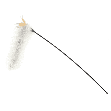 Canne à pêche pour chats avec plumeau long