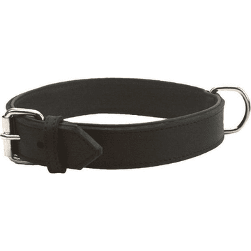 Soft leather collar, black