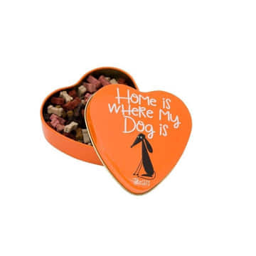 Dog treats in the heart "Home is where my dog is"