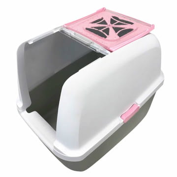 Litter box with hood