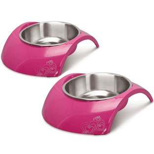 2 in 1 dog bowl Luna Bowlz pink