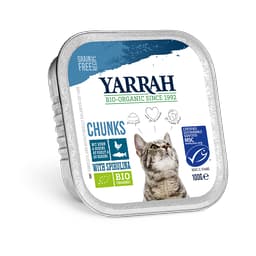 Bio Chunks mit Fisch für Katzen - Schale