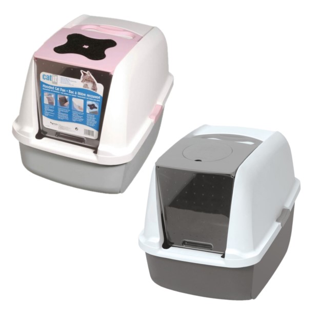 Litter box with hood