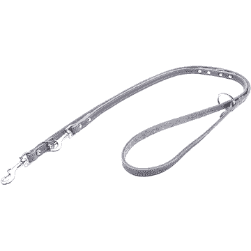 Soft leather leashes riveted with decorative stitching, gray