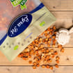 Hühnerfleischwürfel mit Fisch